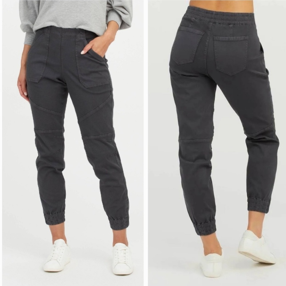 Spanx Stretch Twill Cargo Jogger Washed Black MEDIUM 20319R 1379
